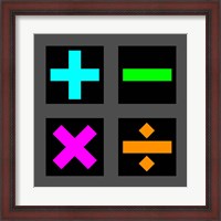 Framed Math Symbols Square - Colorful Symbols