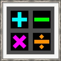 Framed Math Symbols Square - Colorful Symbols