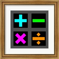 Framed Math Symbols Square - Colorful Symbols