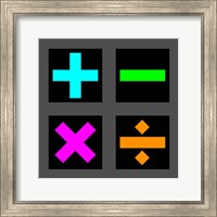 Framed Math Symbols Square - Colorful Symbols