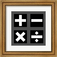 Framed Math Symbols Square - Black