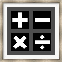 Framed Math Symbols Square - Black