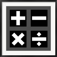 Framed Math Symbols Square - Black