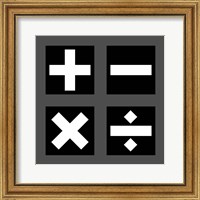 Framed Math Symbols Square - Black