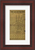 Framed Palmistry Vintage