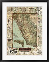 Framed California Bicycle Map