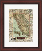 Framed California Bicycle Map