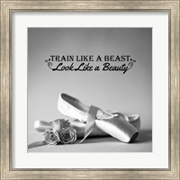 Framed Train Like A Beast Grayscale