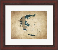 Framed Map with Flag Overlay Greece