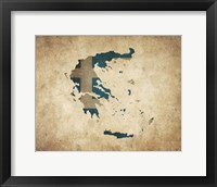 Framed Map with Flag Overlay Greece