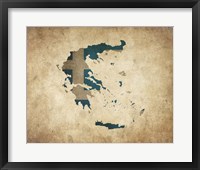 Framed Map with Flag Overlay Greece