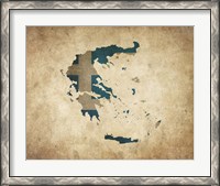 Framed Map with Flag Overlay Greece