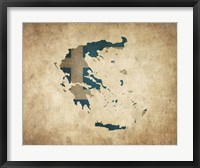 Framed Map with Flag Overlay Greece