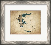 Framed Map with Flag Overlay Greece