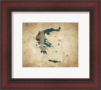 Framed Map with Flag Overlay Greece