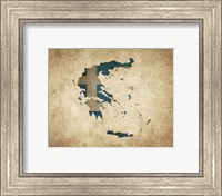 Framed Map with Flag Overlay Greece