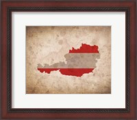 Framed Map with Flag Overlay Austria