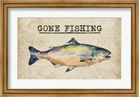 Framed Gone Fishing Salmon Color