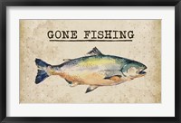 Framed Gone Fishing Salmon Color