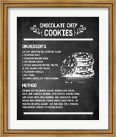 Framed Chocolate Chip Cookies Recipe Chalkboard Background
