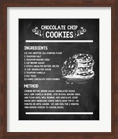 Framed Chocolate Chip Cookies Recipe Chalkboard Background