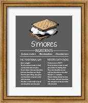 Framed S'mores Recipe Gray Background