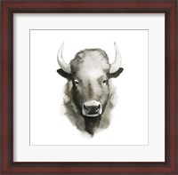 Framed Watercolor Buffalo