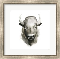 Framed Watercolor Buffalo