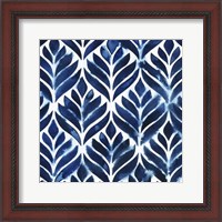 Framed Cobalt Watercolor Tiles IV