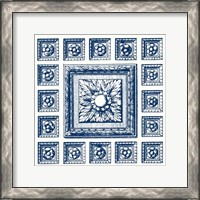 Framed Indigo Medallion IV