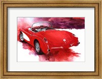 Framed '57 Red Corvette