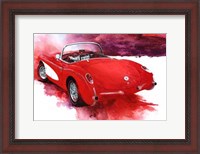 Framed '57 Red Corvette