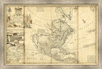 Framed Antique Map of America I