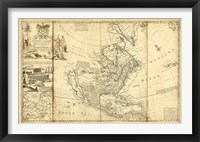 Framed Antique Map of America I