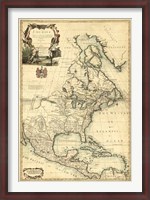 Framed Antique Map of America III
