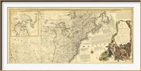 Framed Antique Map of America IV