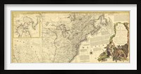 Framed Antique Map of America IV