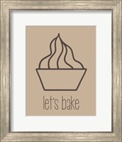 Framed Let's Bake - Dessert V Brown