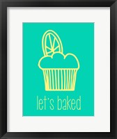 Framed Let's Bake - Dessert IV Teal