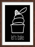 Framed Let's Bake - Dessert III Black
