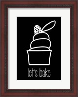 Framed Let's Bake - Dessert III Black