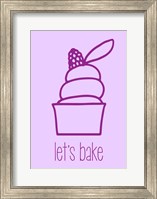 Framed Let's Bake - Dessert III Purple