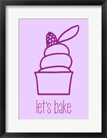 Framed Let's Bake - Dessert III Purple