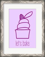 Framed Let's Bake - Dessert III Purple