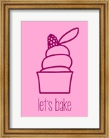 Framed Let's Bake - Dessert III Pink