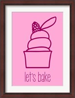 Framed Let's Bake - Dessert III Pink