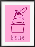 Framed Let's Bake - Dessert III Pink