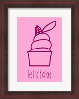 Framed Let's Bake - Dessert III Pink