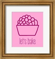 Framed Let's Bake - Dessert II Pink