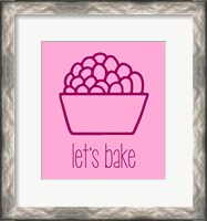 Framed Let's Bake - Dessert II Pink